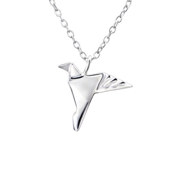 Sterling Silver Origami Bird Necklace - Picture 1 of 10